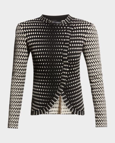 Emporio Armani Knit Jacket w/ Asymmetrical Overlap