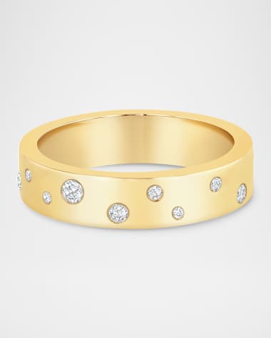 64 Facets Stardust 18K Yellow Gold Constellation Ring with Diamonds, Size 6