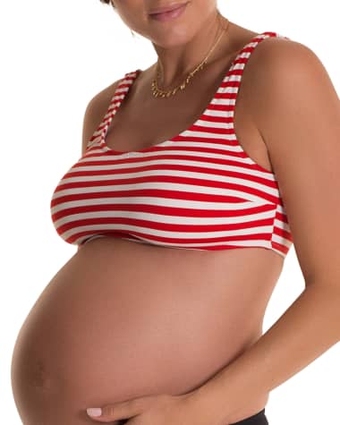 Pez D'Or Maternity Alba Striped Bikini Swim Top