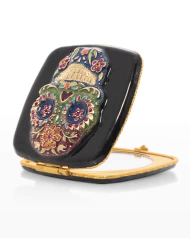 Jay Strongwater Sugar Skull Compact Mirror