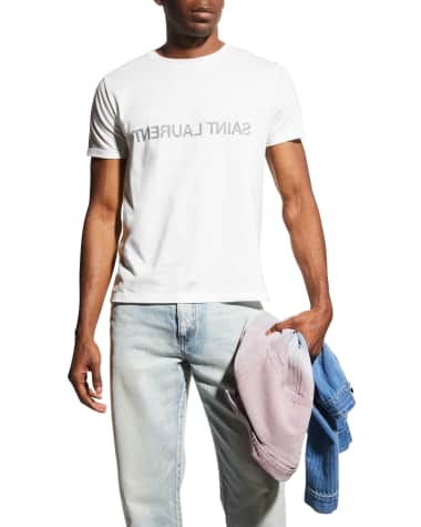Saint Laurent Men's Backwards-Logo T-Shirt