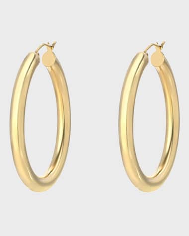 Zoe Lev Jewelry 14k Gold Medium Thick Hoop Earrings