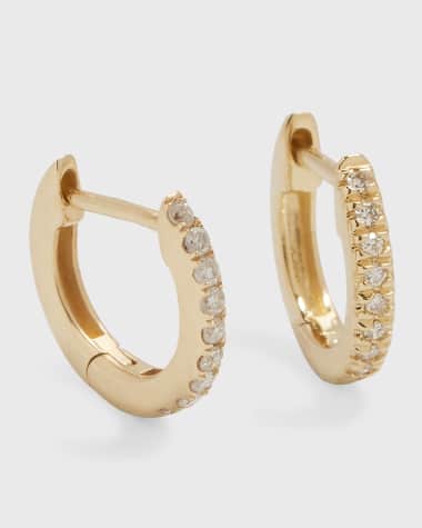 Zoe Lev Jewelry 14K Gold Mini Diamond 0.08ct Huggie Earrings