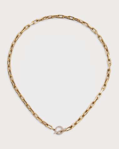 Zoe Lev Jewelry 14k Gold Open-Link Chain with Diamond Toggle