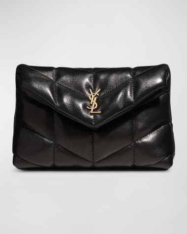 Saint Laurent Lou Puffer YSL Pouch in Quilted Leather