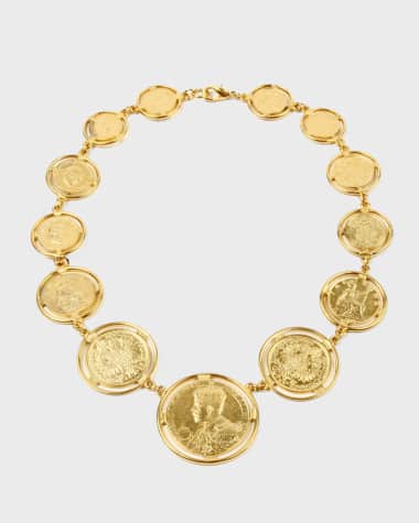 Ben-Amun 24k Gold Electroplate Coin Statement Necklace