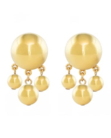 Ben-Amun Gold Ball with Dangle Clip-On Earrings