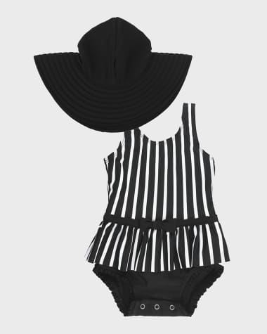 Louis Vuitton Mixed Stripes One-Piece Swimsuit BLACK. Size 36