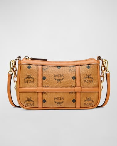 MCM Delmy Visetos Mini Logo Chain Shoulder Bag