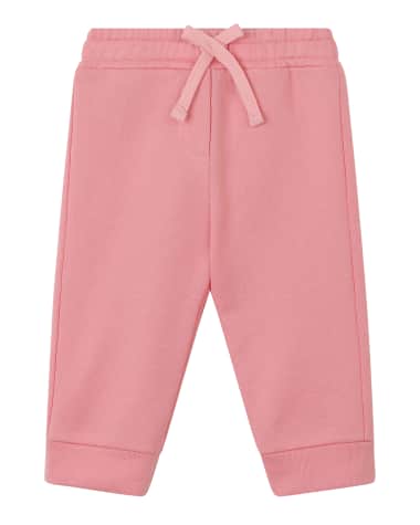 Dolce&Gabbana Girl's Logo Bow Jogger Pants, Size 12-30M
