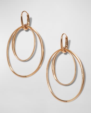 Pomellato 18k Rose Gold Oval Hoop-Drop Earrings