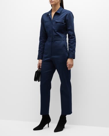 Rivet Utility Bigwig Cotton Straight-Leg Jumpsuit