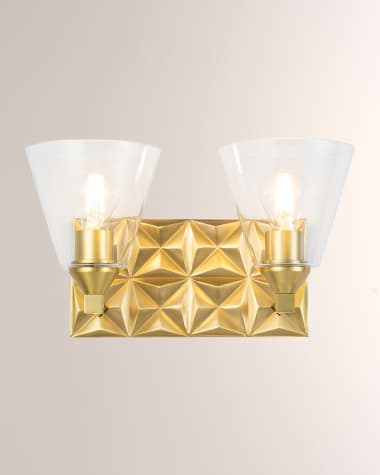 Lucas + McKearn Alpha 2-Light Bath Vanity Light with Glass