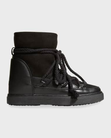 Inuikii Classic Mixed Leather Wedge Snow Booties