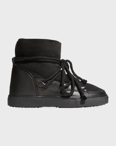 Inuikii Classic Mixed Leather Shearling Snow Booties