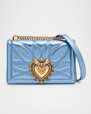 Dolce&Gabbana Devotion Medium Quilted Metallic Chain Shoulder Bag