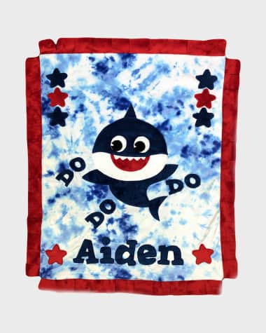 Boogie Baby Kid's Shark & Star Baby Blanket, Personalized