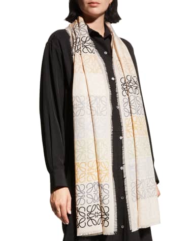 Loewe Multicolor Anagram Lines Wool-Blend Scarf