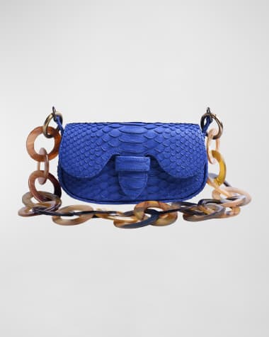 ADRIANA CASTRO Alicia Baby Python Chain Shoulder Bag