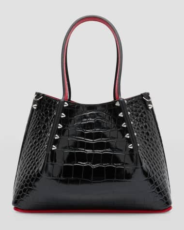 Flamencaba small - Tote bag - Flamenco embroidery and calf leather - Black  - Christian Louboutin