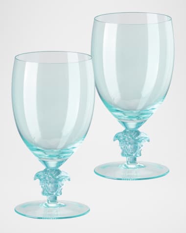 Versace Medusa Lumiere 2 Short Stem Water Goblets, Set of Two