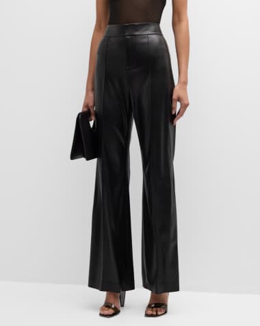 Alice + Olivia Dylan High-Waist Faux-Leather Pants