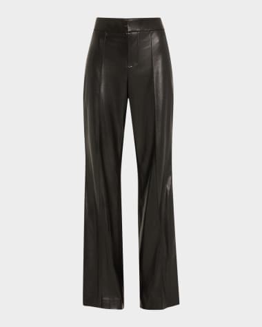 Alice + Olivia Dylan High-Waist Faux-Leather Pants