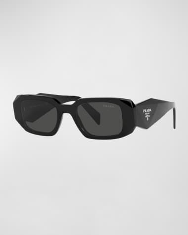Prada Geometric Rectangle Acetate Sunglasses