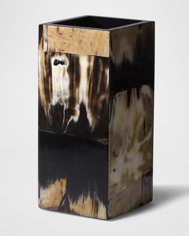 LADORADA Horn Veneer 12" Square Vase