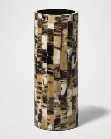 LADORADA Horn Domino 12" Cylinder Vase