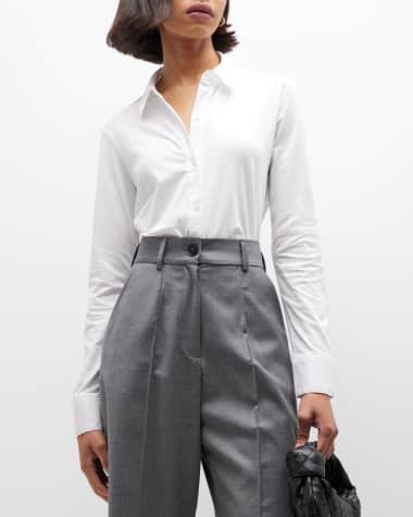 Louis Vuitton Plaid Black White Cotton Womens Blouse Top Button