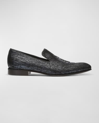 Donald Pliner Men's Spencer Distressed Metallic Skull Loafers