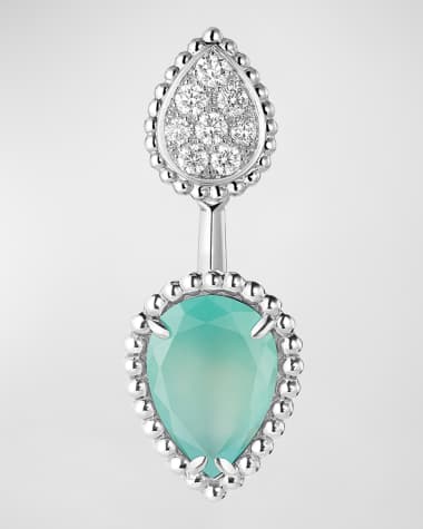 Boucheron Serpent Boheme 18K White Gold Diamond & Aquaprase Single Earring