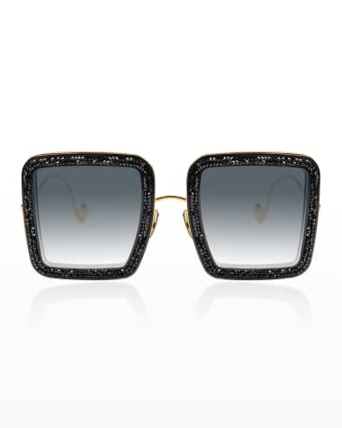 Anna-Karin Karlsson Panther Square Titanium-Crystal Sunglasses