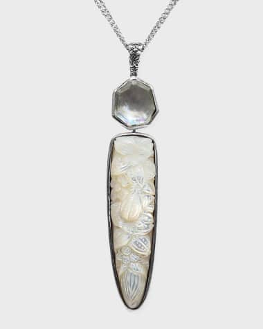 Stephen Dweck Crystal Quartz with Mother-of-Pearl Pendant Necklace