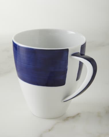 Neiman Marcus Brushstroke Cobalt Mugs, Set of 4