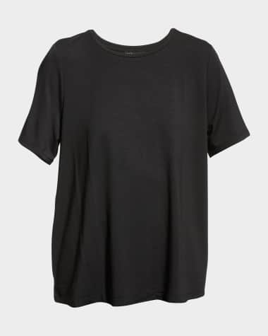 Eileen Fisher Crewneck Short-Sleeve Stretch Jersey Top