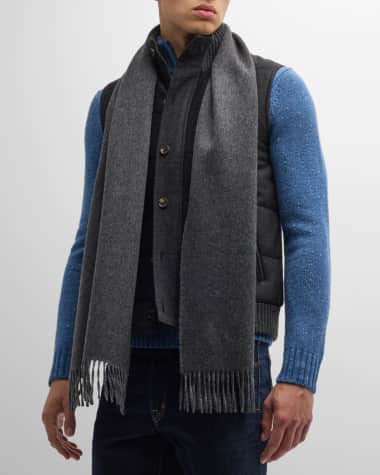 Neiman Marcus Men's Double-Face Cashmere Scarf