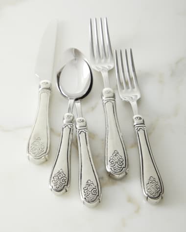 Neiman Marcus Pewter 5-Piece Elegance Cutlery Set