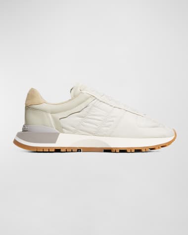 Maison Margiela Men's Evolution Quilted Mix-Leather Runner Sneakers