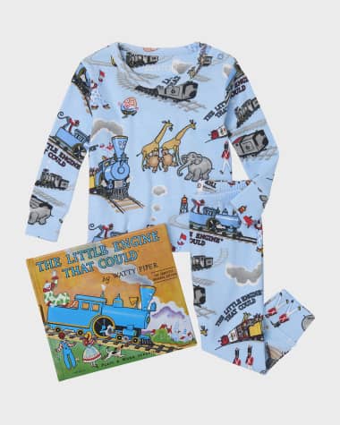 Books To Bed Kid's Little Engine That Could Pajama Gift Set, Size 12-24M