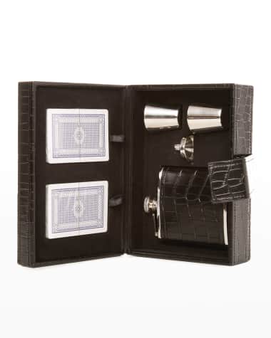 Brouk and Co Black Croc Gamer Flask Set