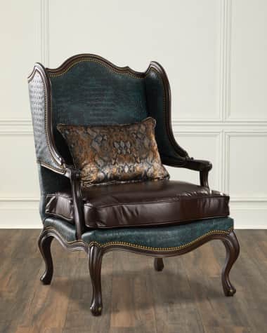 Massoud Atlanta Leather Wing Chair