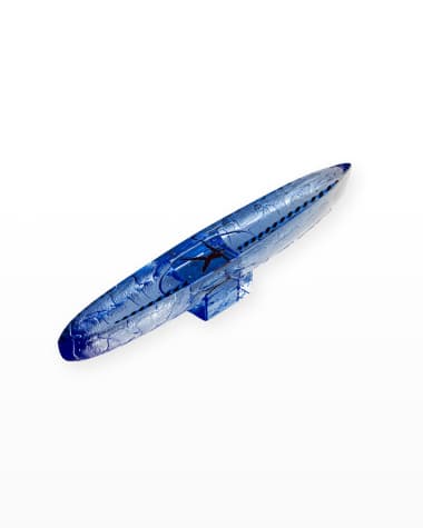 Kosta Boda Bertil Vallien "Drifter Blue" Boat Sculpture