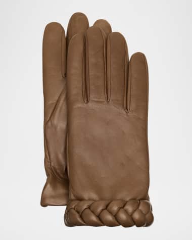 Agnelle Edith Braided Leather Gloves