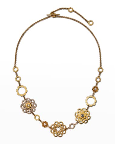 CADAR Multi-Bloom Necklace with Diamonds and 18k Gold