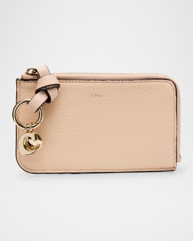 Chloe Alphabet Zip Leather Card Case