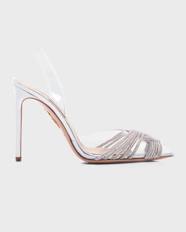 Aquazzura Gatsby Shimmery Halter Slingback Pumps