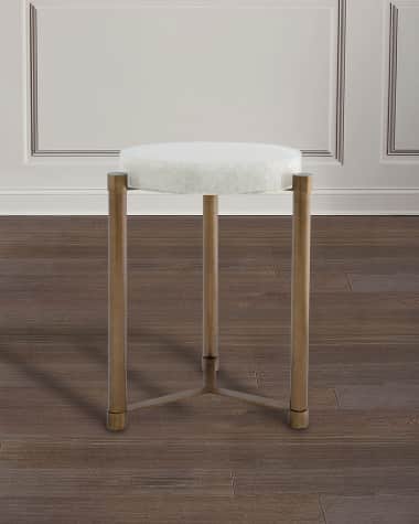 Port 68 Stoneridge White Aged Brass Accent Table