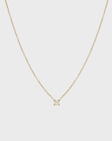 Zoe Lev Jewelry 4-Prong Diamond Necklace